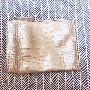 Vegan Leather Snakeskin Clutch Banana Republic